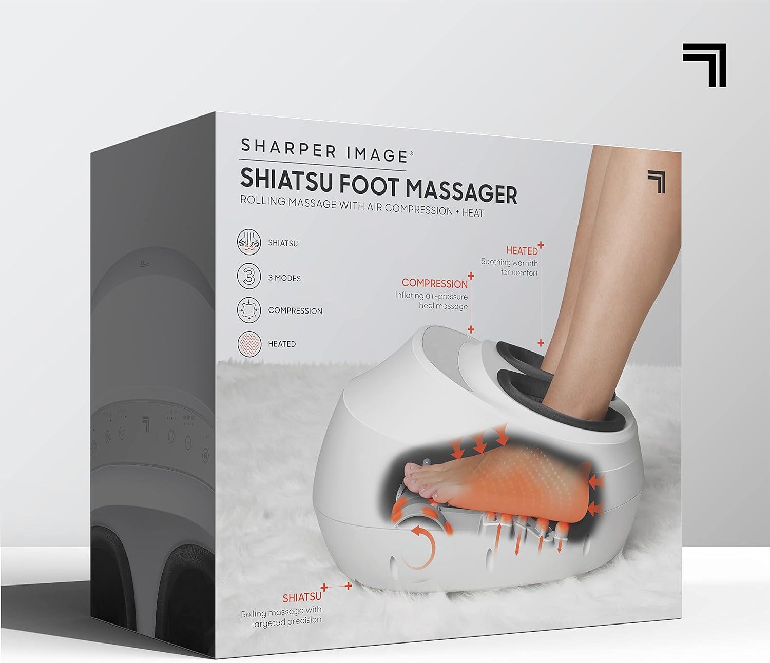 image:imageSharper Image Electric Shiatsu Foot Massager with Heat amp Air Compression Deep Kneading Rollers amp Washable Cover Targets Heels Balls amp Arches up to Mens Size 12 Gift for Women amp Men