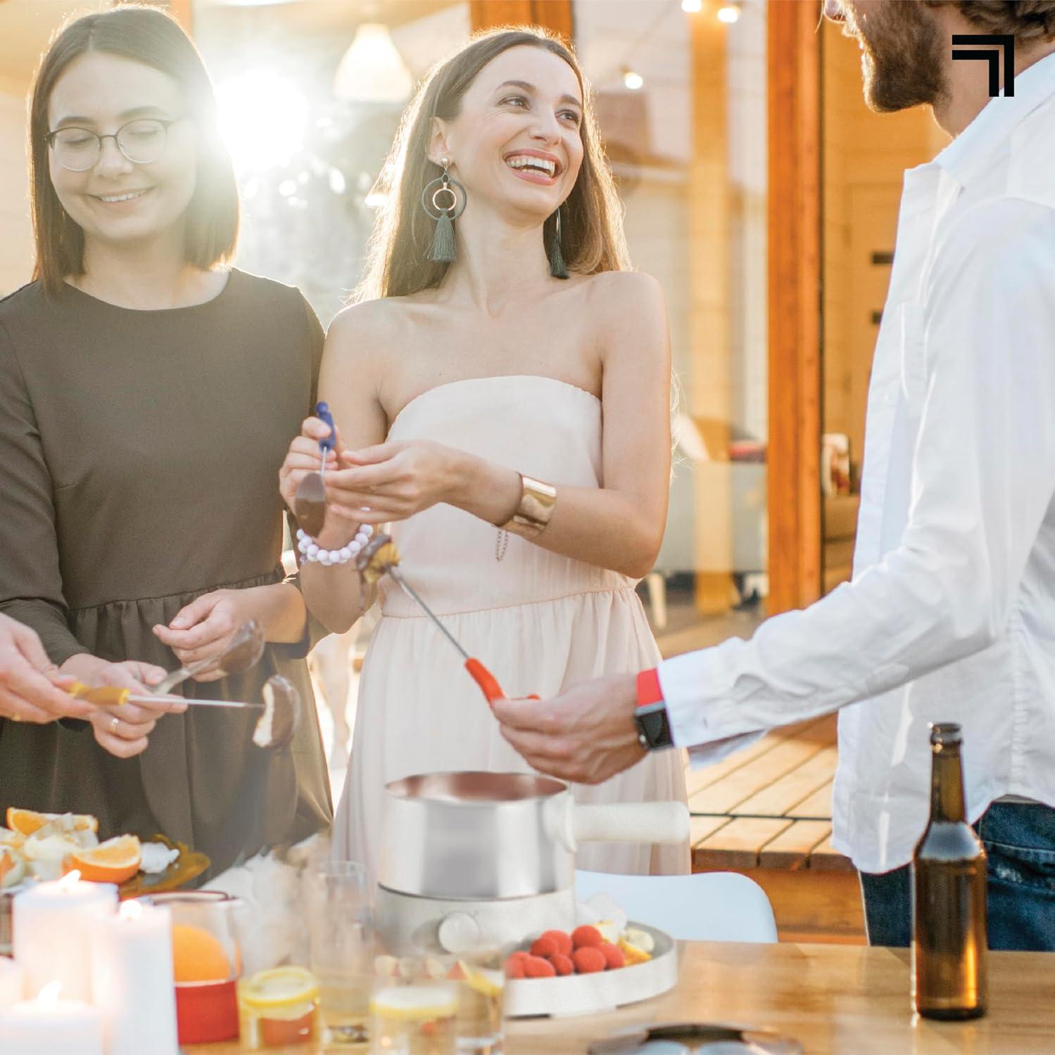 image:imageSharper Image Entertaining Bundle Electric Fondue Maker with Stainless Steel Pot amp Serving Tray Mini 9 TouchActivated Candy Dispenser Movie Nights Parties Family Fun Housewarming Gift
