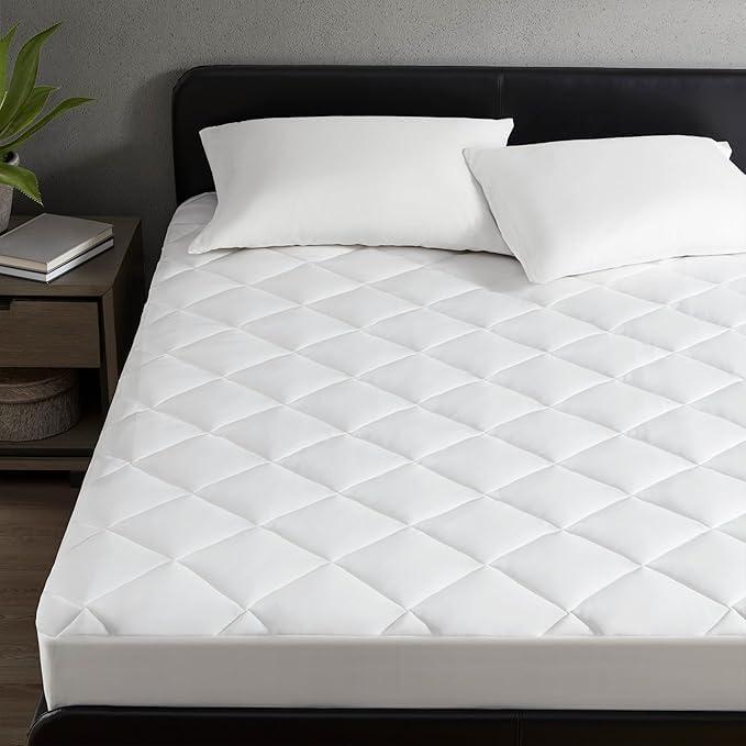 image:imageSharper Image Full Mattress Pad Overfilled Jersey Knit UltraSoft amp Cooling Touch Mattress Pad for Bed Cozy TShirt Handfeel Mattress Topper Fitted Pocket Fits Up to 18 Full WhiteTwin