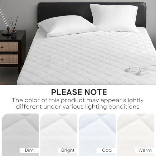 image:imageSharper Image Heated Mattress Pad Cal King Size Electric Mattress Pad 10 Lv Heating 5 hr Auto Shut Off Heated Topper Bed Warmer Deep Pocket Fits 18 Mattress ETLCert Machine Washable Cal KingCalifornia King