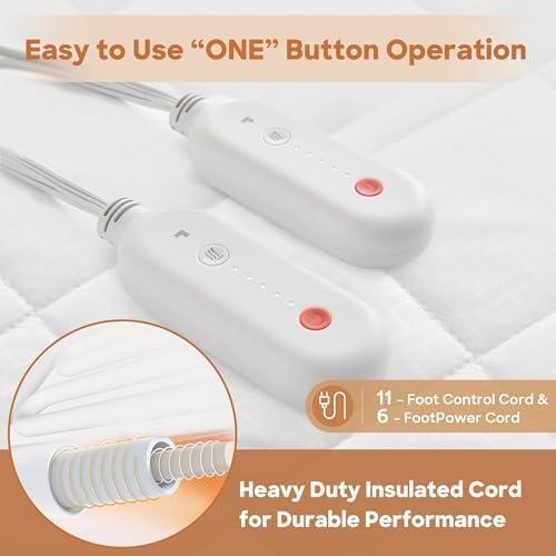 image:imageSharper Image Heated Mattress Pad Cal King Size Electric Mattress Pad 10 Lv Heating 5 hr Auto Shut Off Heated Topper Bed Warmer Deep Pocket Fits 18 Mattress ETLCert Machine Washable Cal KingKing