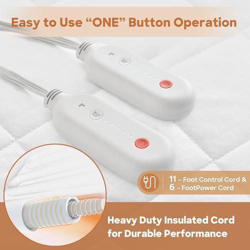 image:imageSharper Image Heated Mattress Pad Cal King Size Electric Mattress Pad 10 Lv Heating 5 hr Auto Shut Off Heated Topper Bed Warmer Deep Pocket Fits 18 Mattress ETLCert Machine Washable Cal KingQueen