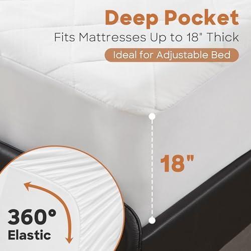 image:imageSharper Image Heated Mattress Pad Cal King Size Electric Mattress Pad 10 Lv Heating 5 hr Auto Shut Off Heated Topper Bed Warmer Deep Pocket Fits 18 Mattress ETLCert Machine Washable Cal KingCalifornia King
