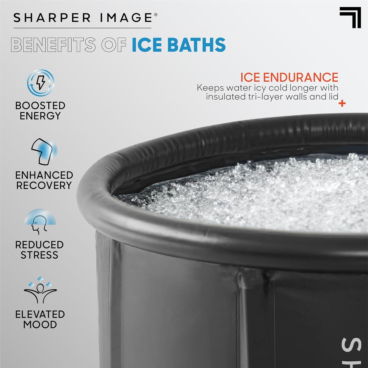 image:imageSharper Image Insulated Ice Bath Cold Plunge Tub with Lid 315 x 295 Portable Inflatable Bathtub Helps Boost Energy amp Muscle Recovery Cold Therapy for Athletes amp Adults up to 65 amp 250 LbsSoaking Bath