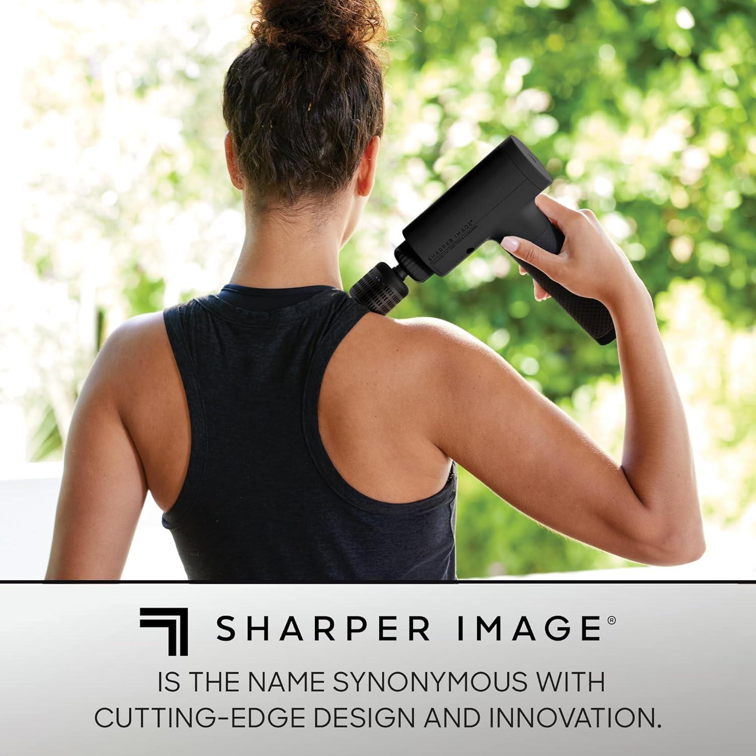 image:imageSharper Image Powerboost 30 Deep Tissue Massage Gun Bundle with Hot amp Cold Dual Temperature Attachment