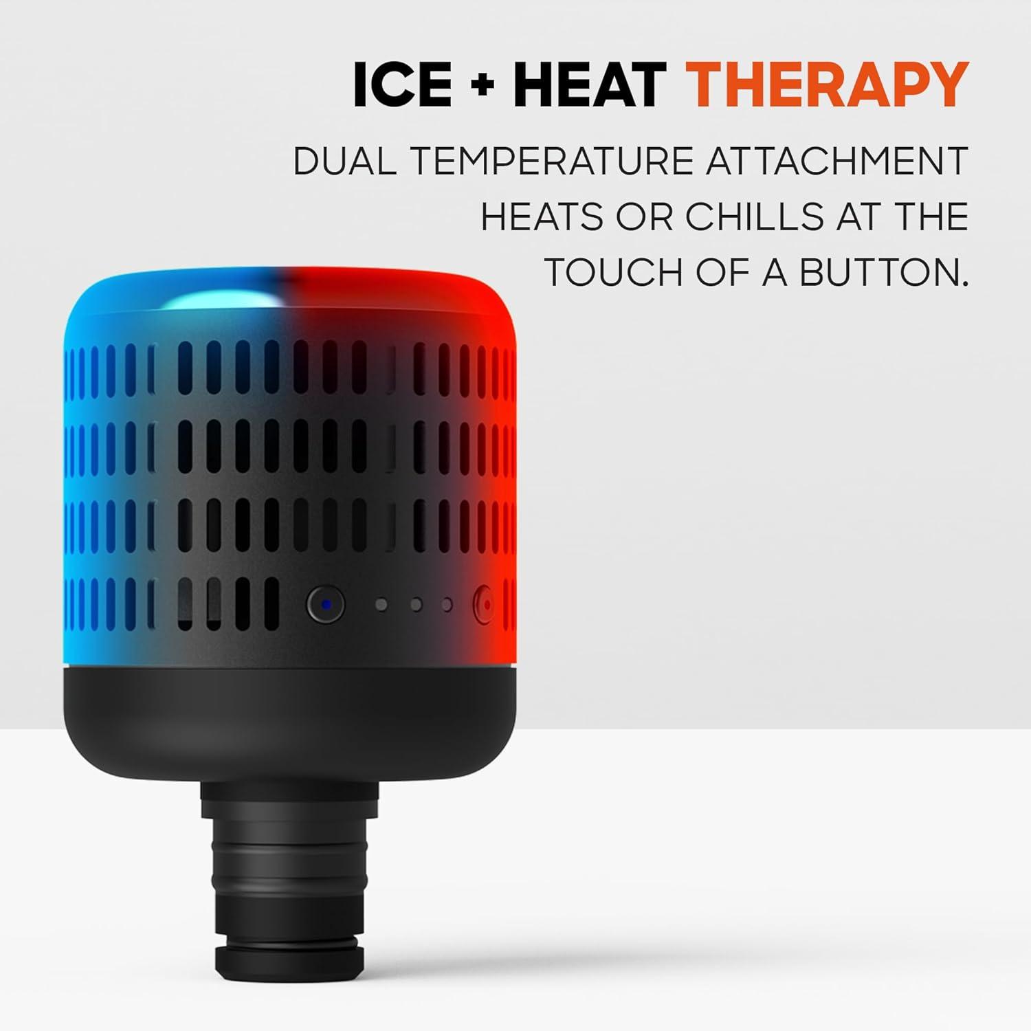 image:imageSharper Image Powerboost 30 Deep Tissue Massage Gun Bundle with Hot amp Cold Dual Temperature Attachment