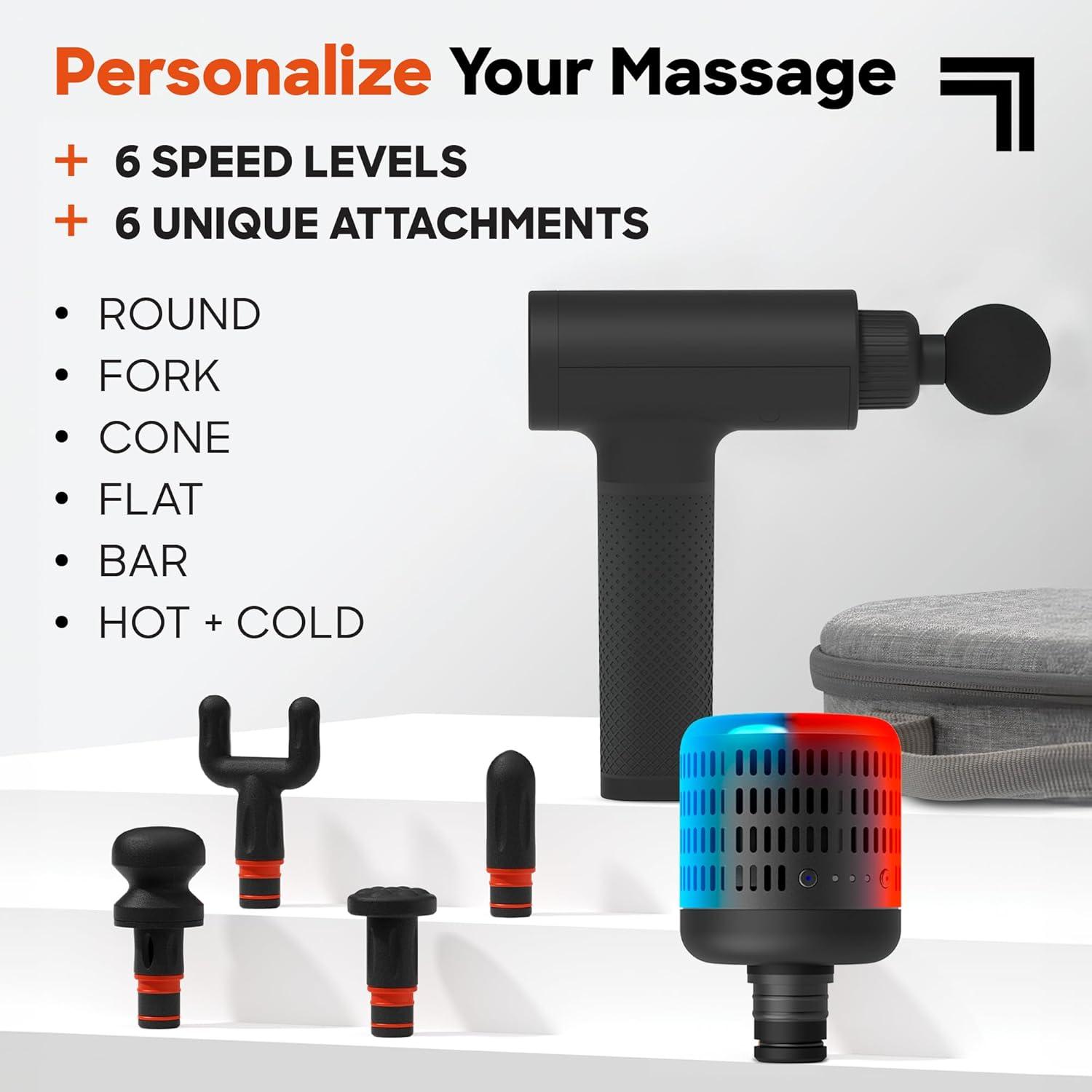 image:imageSharper Image Powerboost 30 Deep Tissue Massage Gun Bundle with Hot amp Cold Dual Temperature Attachment