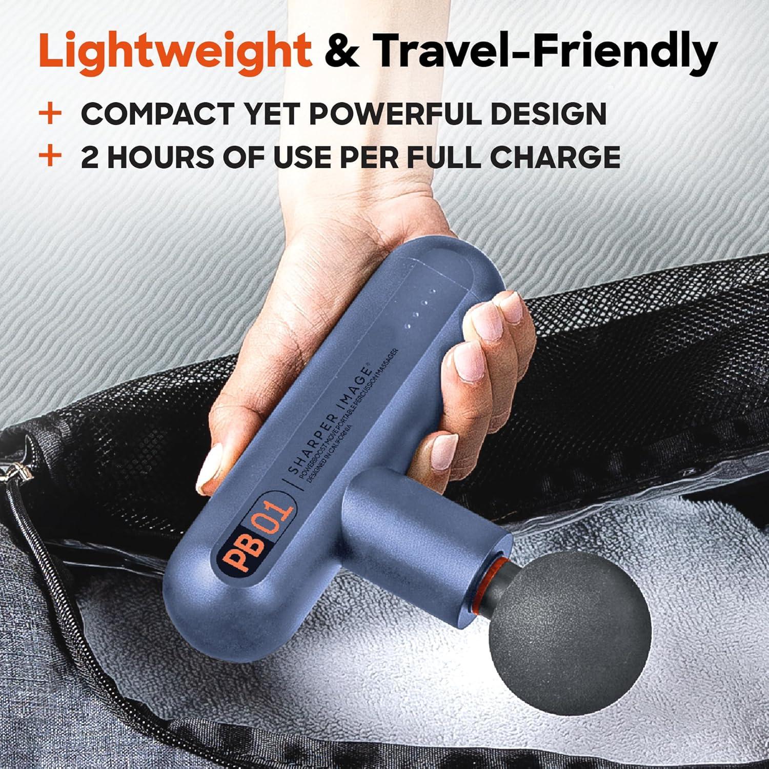 image:imageSharper Image Powerboost Move Deep Tissue Massage Gun Bundle with Hot amp Cold Dual Temperature Attachment