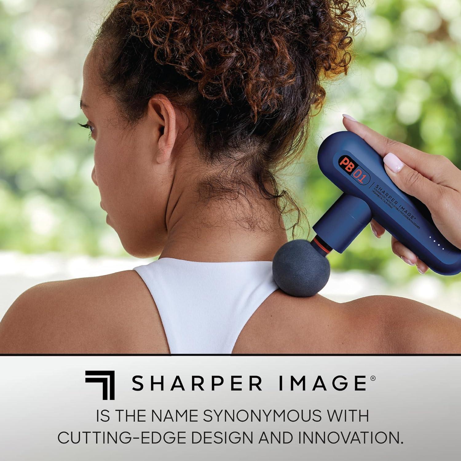 image:imageSharper Image Powerboost Move Deep Tissue Massage Gun Bundle with Hot amp Cold Dual Temperature Attachment
