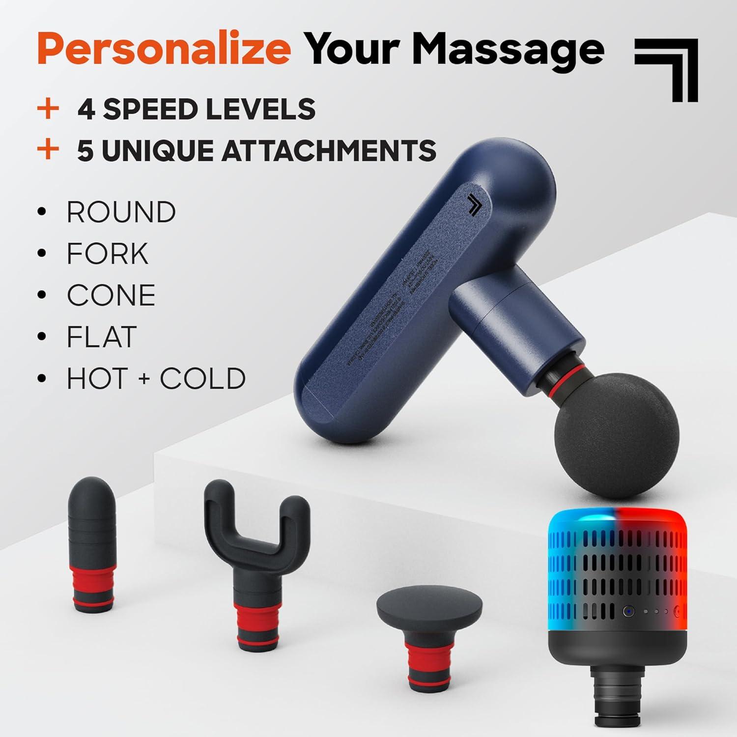 image:imageSharper Image Powerboost Move Deep Tissue Massage Gun Bundle with Hot amp Cold Dual Temperature Attachment