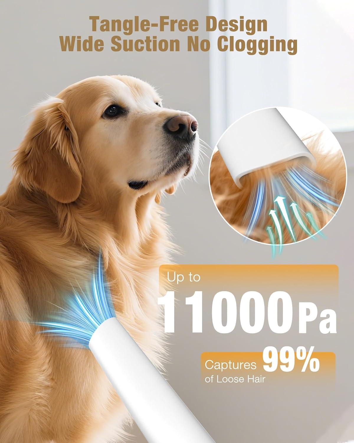 image:imageSharper Image Professional Pet Grooming Vacuum Kit 5in1 Dog Grooming Clippers with Low Noise Trimmer 25L Large Dust Cup 3 Suction Modes amp 5 Grooming Tools for Dogs Cats and Small Pets
