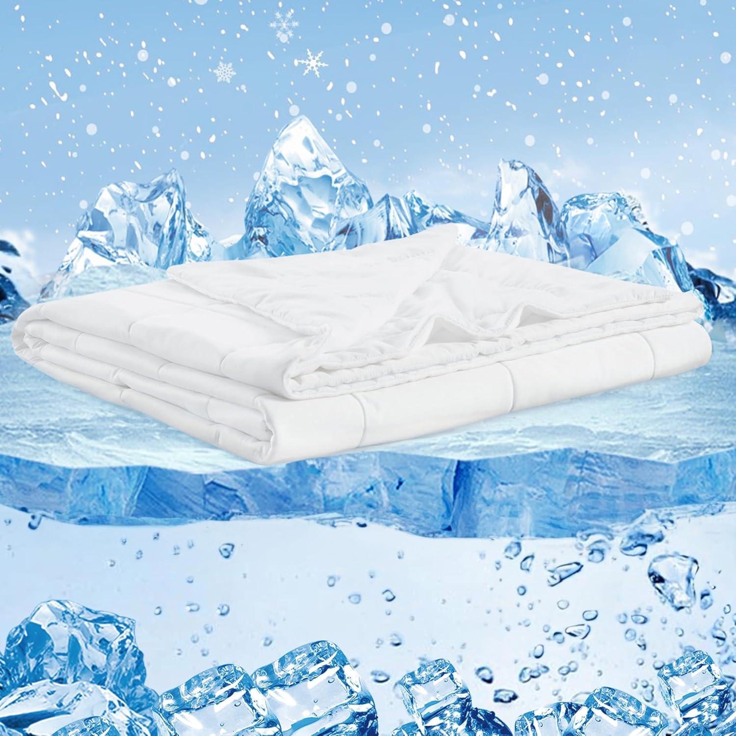 image:imageSharper Image Queen Size Blanket Jersey Knit UltraSoft Cooling Blanket Queen Box Quilting Microfiber Reverse All Season amp Lightweight Queen Summer Blanket Cozy TShirt Handfeel FullQueen WhiteKing