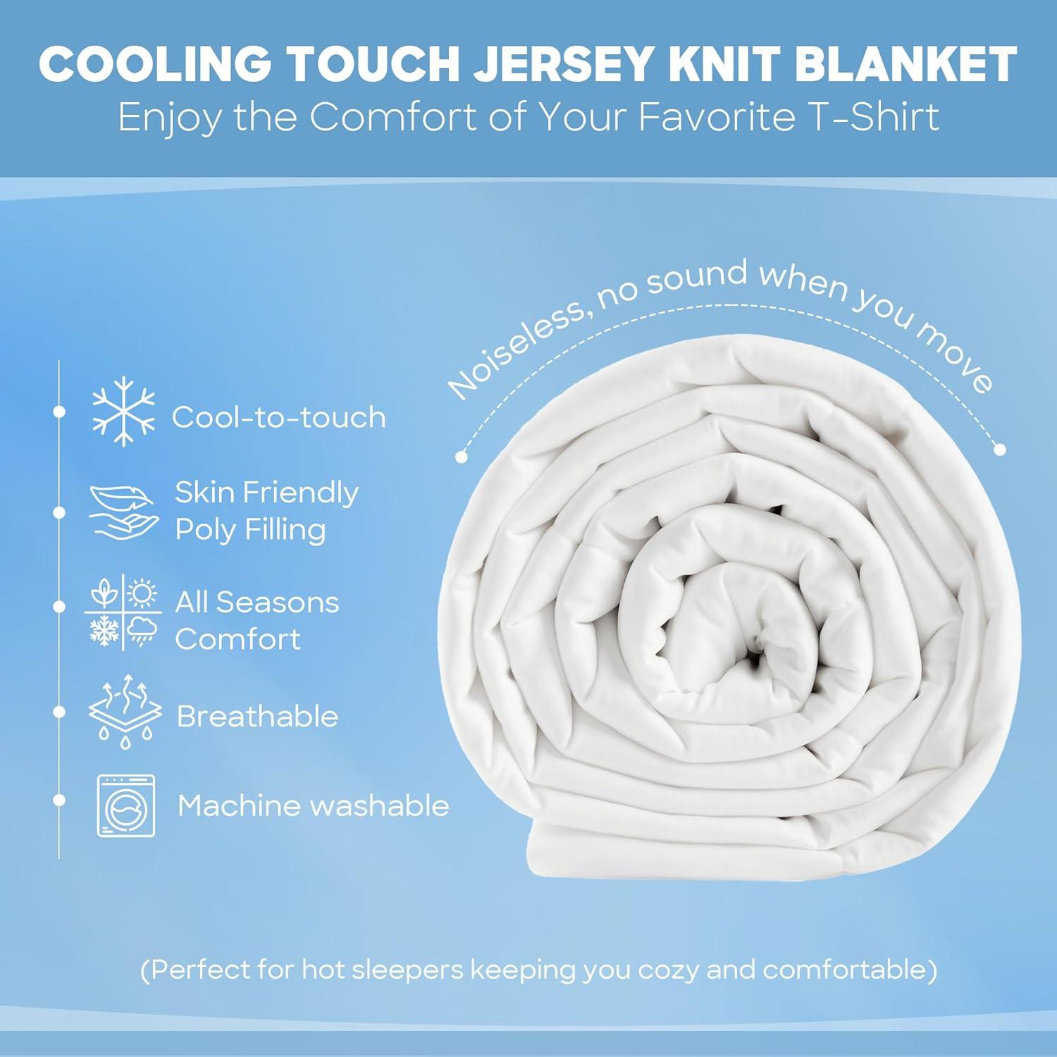 image:imageSharper Image Queen Size Blanket Jersey Knit UltraSoft Cooling Blanket Queen Box Quilting Microfiber Reverse All Season amp Lightweight Queen Summer Blanket Cozy TShirt Handfeel FullQueen WhiteFullQueen