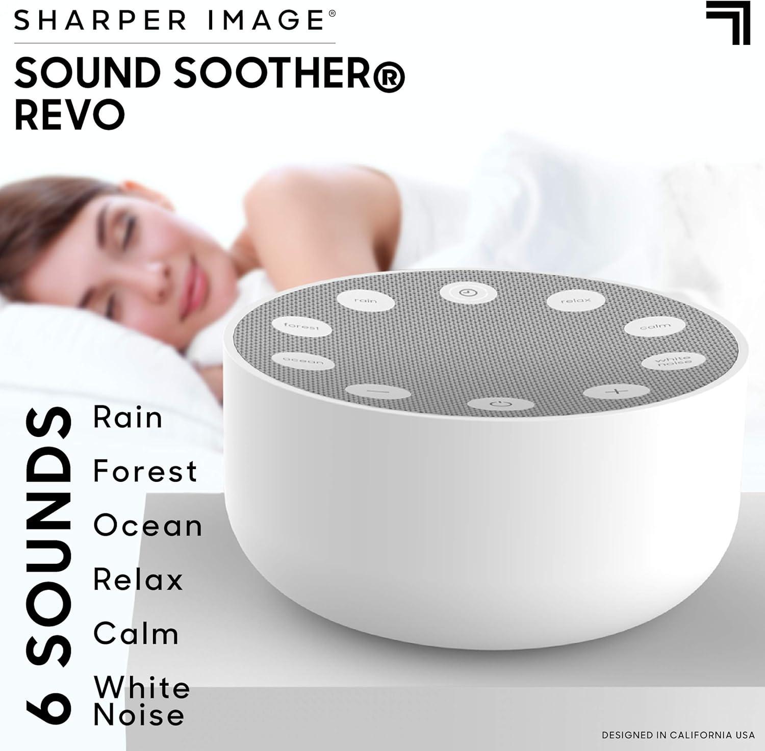 image:imageSharper Image White Noise Sound Machine Sleep Sounds to Support Restful Sleep Meditation amp Relaxation Naps 6 Soothing Nature Soundscapes for Baby Kids amp Adults Portable for Home amp Travel