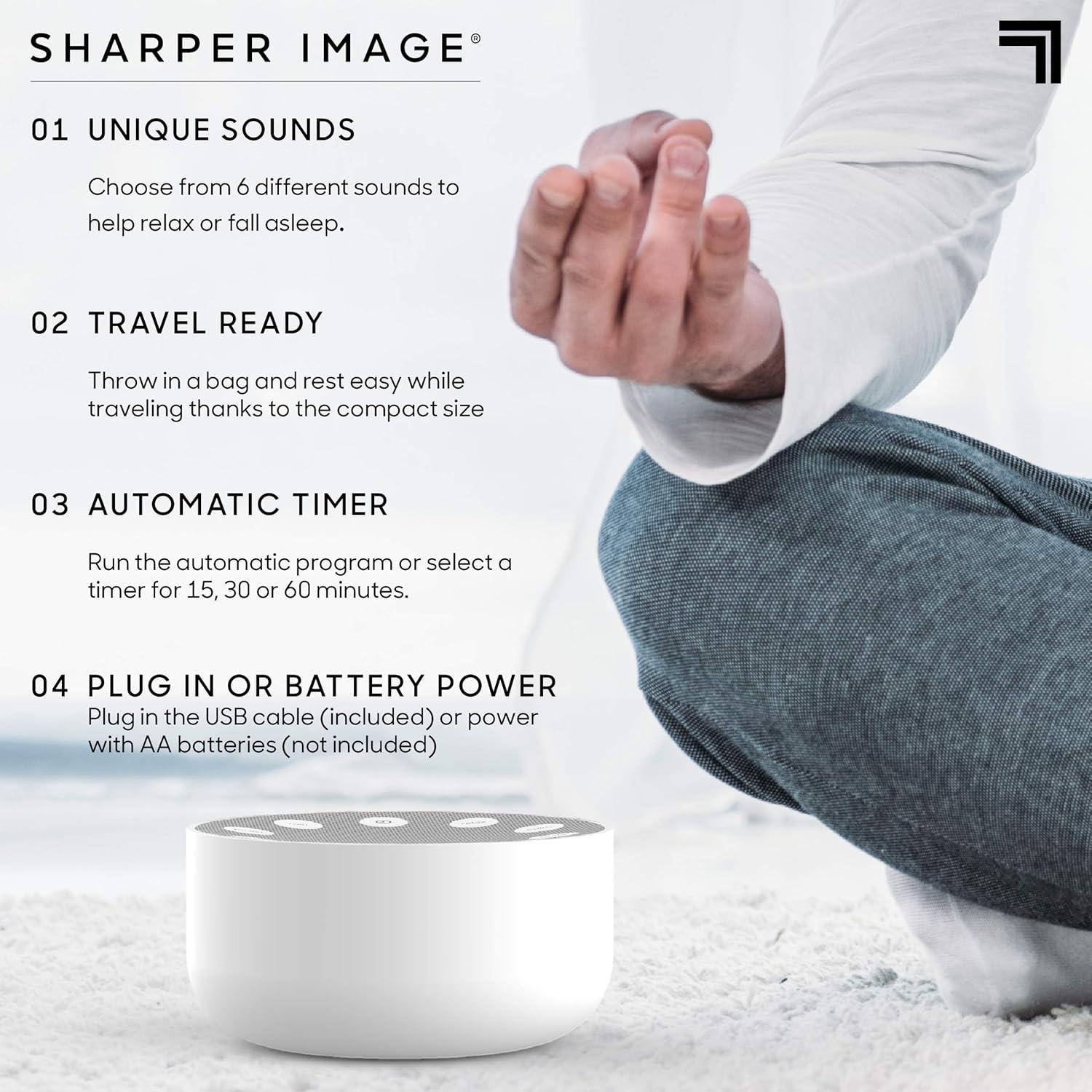 image:imageSharper Image White Noise Sound Machine Sleep Sounds to Support Restful Sleep Meditation amp Relaxation Naps 6 Soothing Nature Soundscapes for Baby Kids amp Adults Portable for Home amp Travel