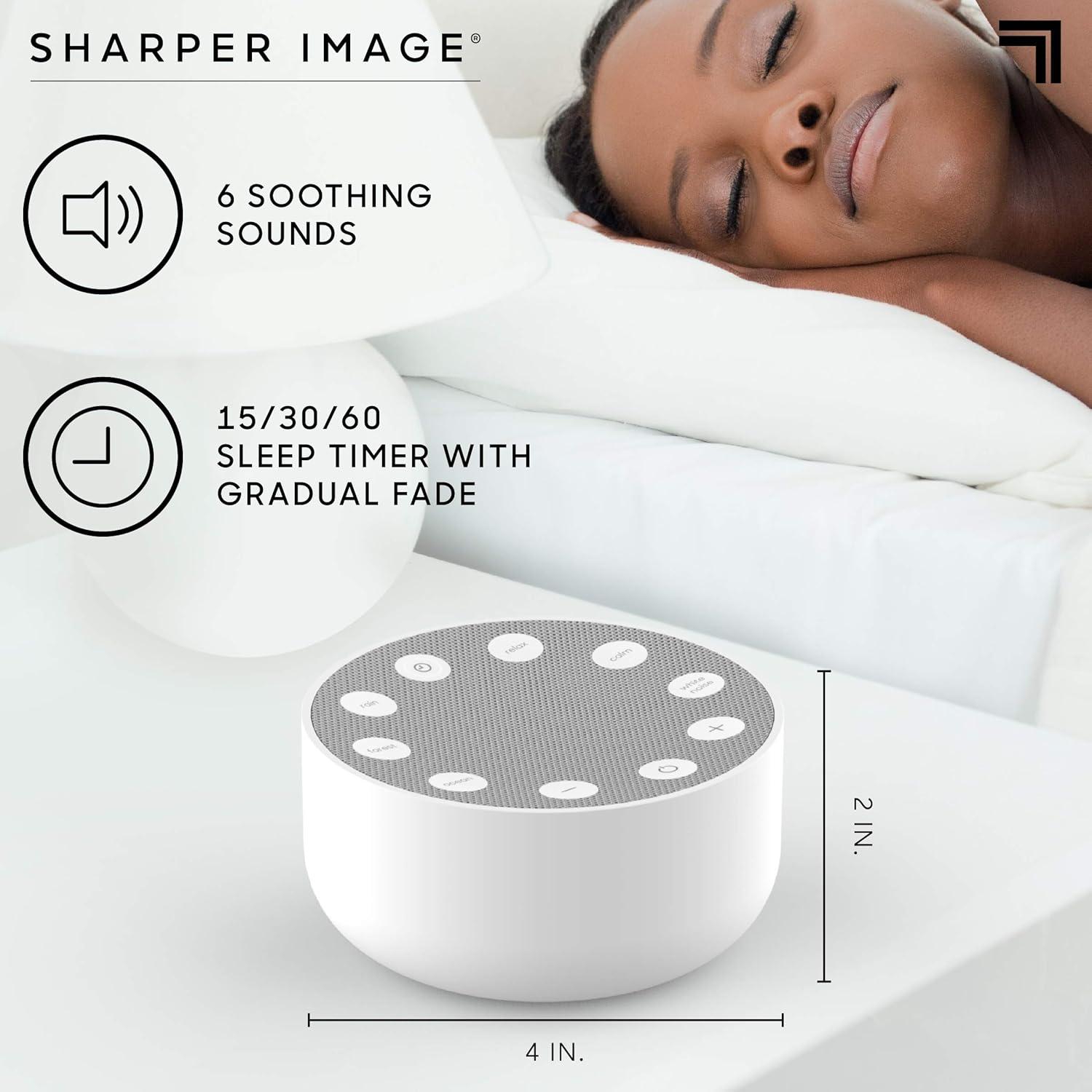 image:imageSharper Image White Noise Sound Machine Sleep Sounds to Support Restful Sleep Meditation amp Relaxation Naps 6 Soothing Nature Soundscapes for Baby Kids amp Adults Portable for Home amp Travel