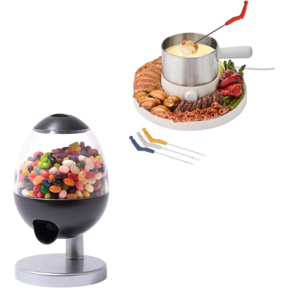 image:imageSharper Image Entertaining Bundle  Electric Fondue Maker with Stainless Steel Pot amp Serving Tray Mini 9 TouchActivated Candy Dispenser Movie Nights Parties Family Fun Housewarming Gift