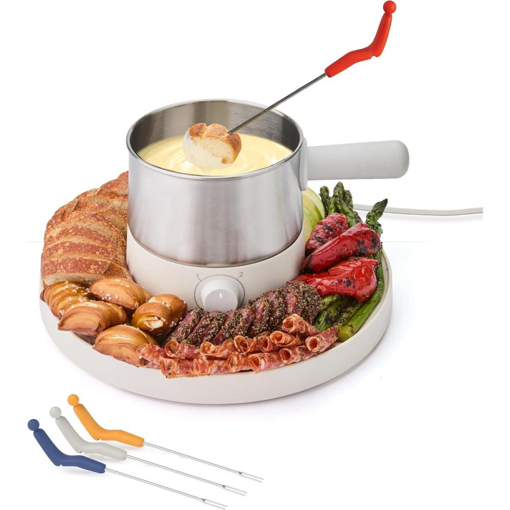 image:imageSharper Image Fondue Set  Electric Fondue Pot Adjustable Heat BPAFree Stainless Steel Cheese amp Chocolate Fountain Housewarming amp Wedding Gift Home Essentials Kitchen Gadgets Mini Appliances