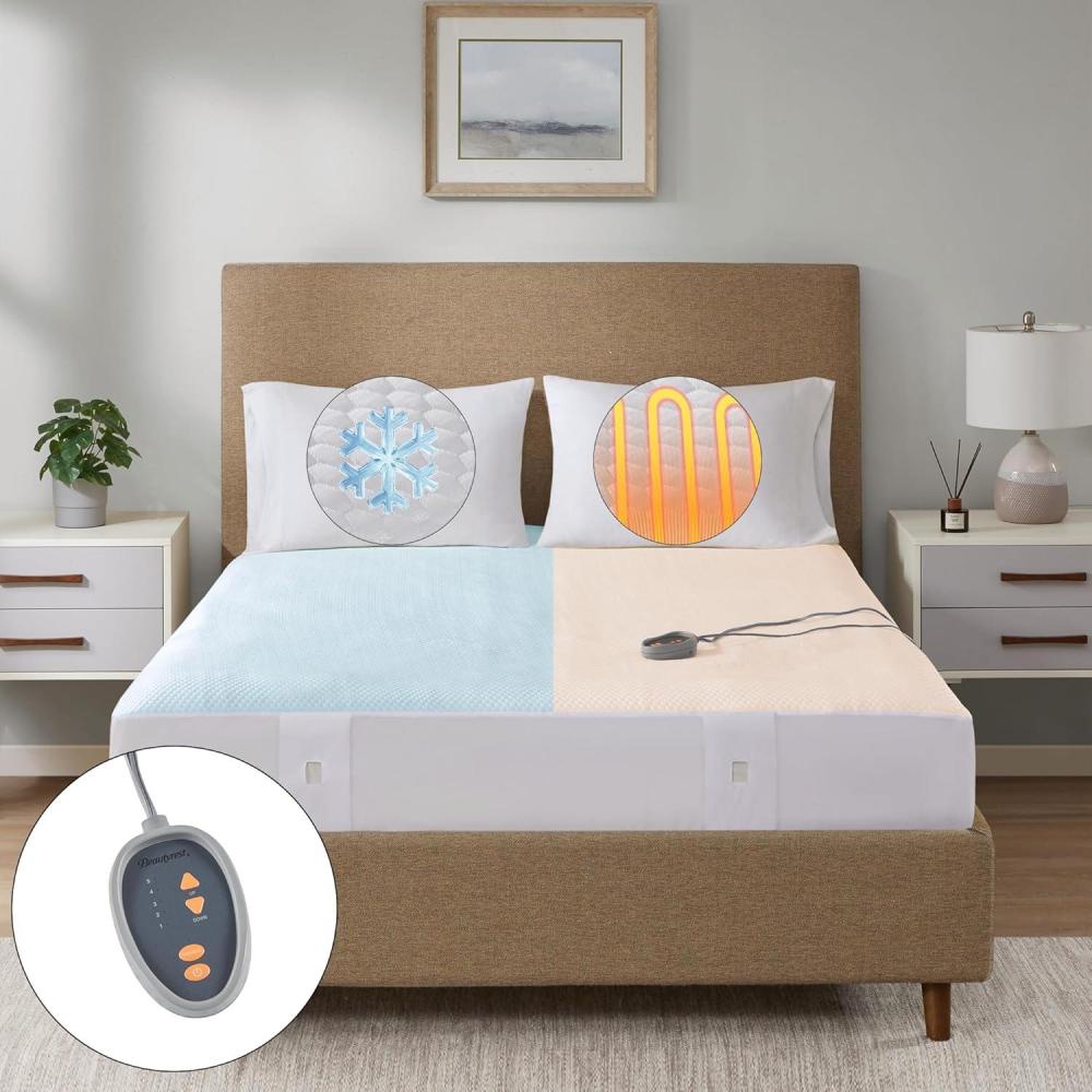 image:imageSharper Image Full Mattress Pad Overfilled Jersey Knit UltraSoft amp Cooling Touch Mattress Pad for Bed Cozy TShirt Handfeel Mattress Topper Fitted Pocket Fits Up to 18 Full WhiteTwin