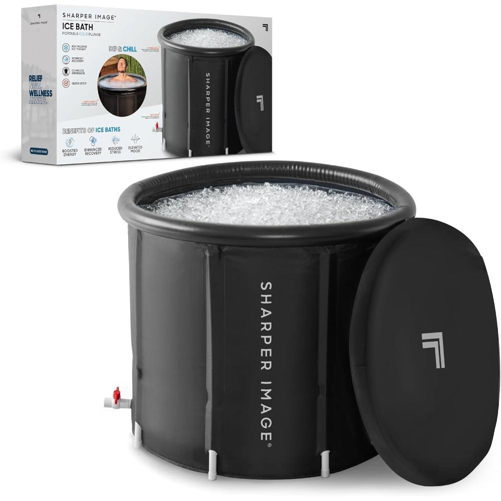 image:imageSharper Image Insulated Ice Bath Cold Plunge Tub with Lid 315 x 295 Portable Inflatable Bathtub Helps Boost Energy amp Muscle Recovery Cold Therapy for Athletes amp Adults up to 65 amp 250 LbsSoaking Bath