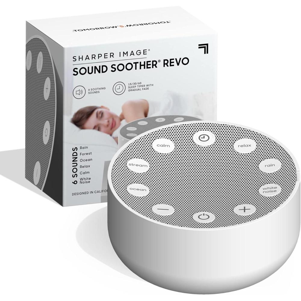 image:imageSharper Image White Noise Sound Machine Sleep Sounds to Support Restful Sleep Meditation amp Relaxation Naps 6 Soothing Nature Soundscapes for Baby Kids amp Adults Portable for Home amp Travel