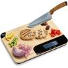image:imageSharper Image Bamboo Cutting Board amp Digital Food Scale 33 lb Capacity Measures Grams amp Ounces MultiFunctional for Food Prep Baking Dieting Portion Control Kitchen Gadgets Gift