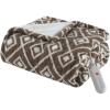 image:imageSharper Image Heated Blanket Eletric Throw Blanket Soft Warm Reversible Feathersoft  Sherpa Heating Blanket Throw 5 Lv Heating 3 hr Auto Shut Off ETLCert Machine Washable 50x60 Brown GeoBrown Geo