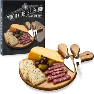 Hammer + Axe Acacia Wood Cheese Board & Knife Set – Perfect for Charcuterie Boards, Wine Pairings, & Dinner Parties| Charcuterie Board Serving Tray Kitchen Essential| Housewarming, Wedding, Home Gift