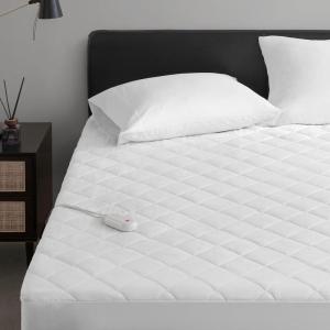 Sharper Image Heated Mattress Pad Cal King Size Electric Mattress Pad 10 Lv. Heating, 5 hr Auto Shut Off, Heated Topper Bed Warmer, Deep Pocket Fits 18″ Mattress, ETL-Cert, Machine Washable, Cal King(Twin)