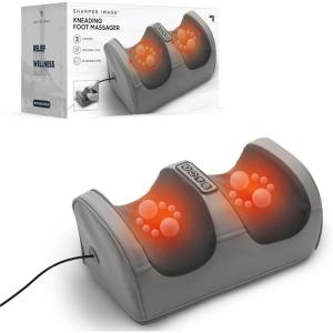 Sharper Image® Kneading Foot Massager with Heat – Deep Rolling Massage with 3 Speeds, Reversible Spin & Optional Heat | Compact Feet Massager| Masajeador| Wellness & Relaxation Gift for Women & Men