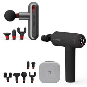 Sharper Image Recovery & Wellness Massager Bundle – Powerboost Max with 6 Attachments & Powerboost Move with 4 Attachments| Deep Tissue Percussion Massage Gun| Portable Muscle Relief Workout Recovery
