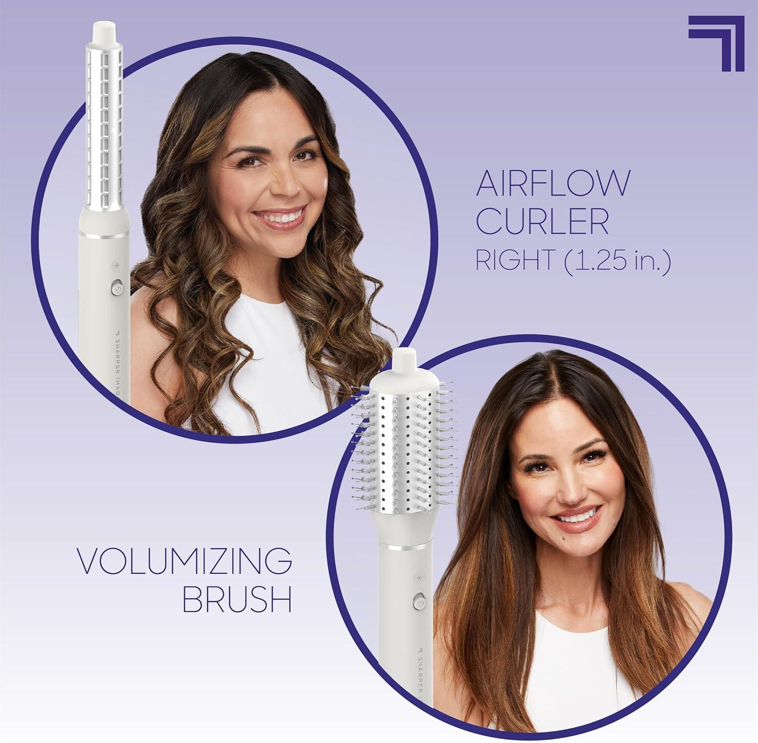 image:imageSharper Image Revel 6in1 MultiStyler Ionic Hair Dryer Brush Air Wrap Curling Wand Detangler Volumizing Smoothing amp Straightening Tools Hair Accessories for Women for Salon Results at Home