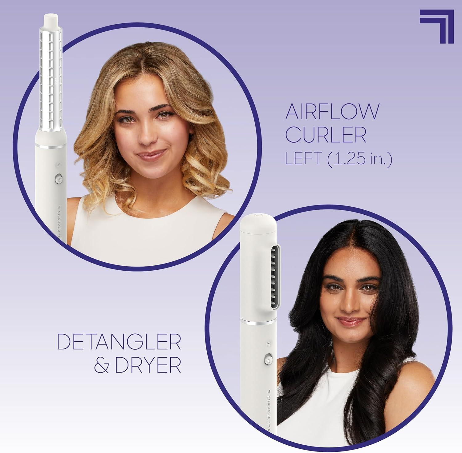 image:imageSharper Image Revel 6in1 MultiStyler Ionic Hair Dryer Brush Air Wrap Curling Wand Detangler Volumizing Smoothing amp Straightening Tools Hair Accessories for Women for Salon Results at Home