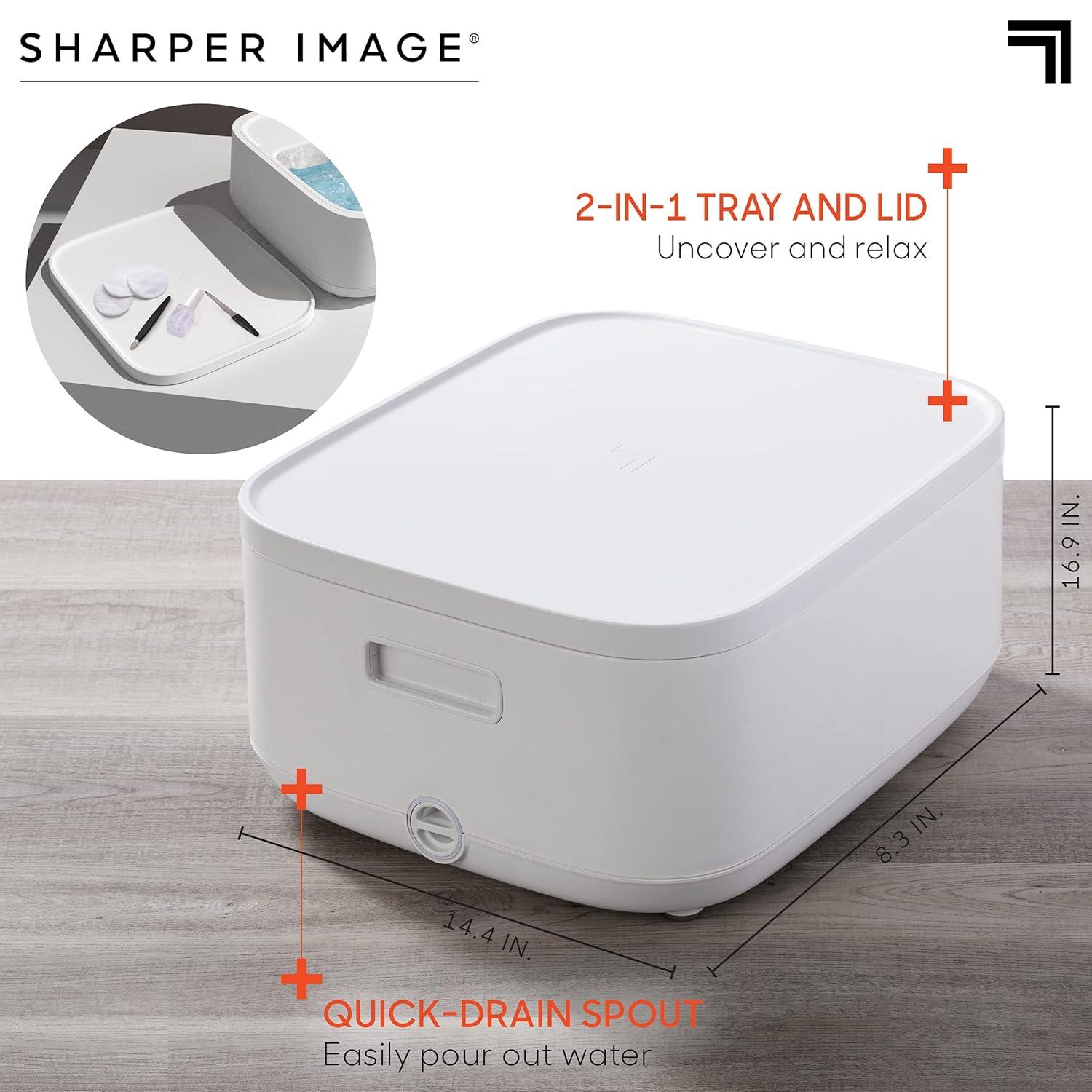 image:imageSharper Image Spahaven Heated Foot Bath Bubble Jets Massage Rollers 105F Pumice Stone Callus Remover XL Foot Soaking Tub Feet Scrubber Home Pedicure Foot Spa Womens Relief amp Relaxation GiftWhite