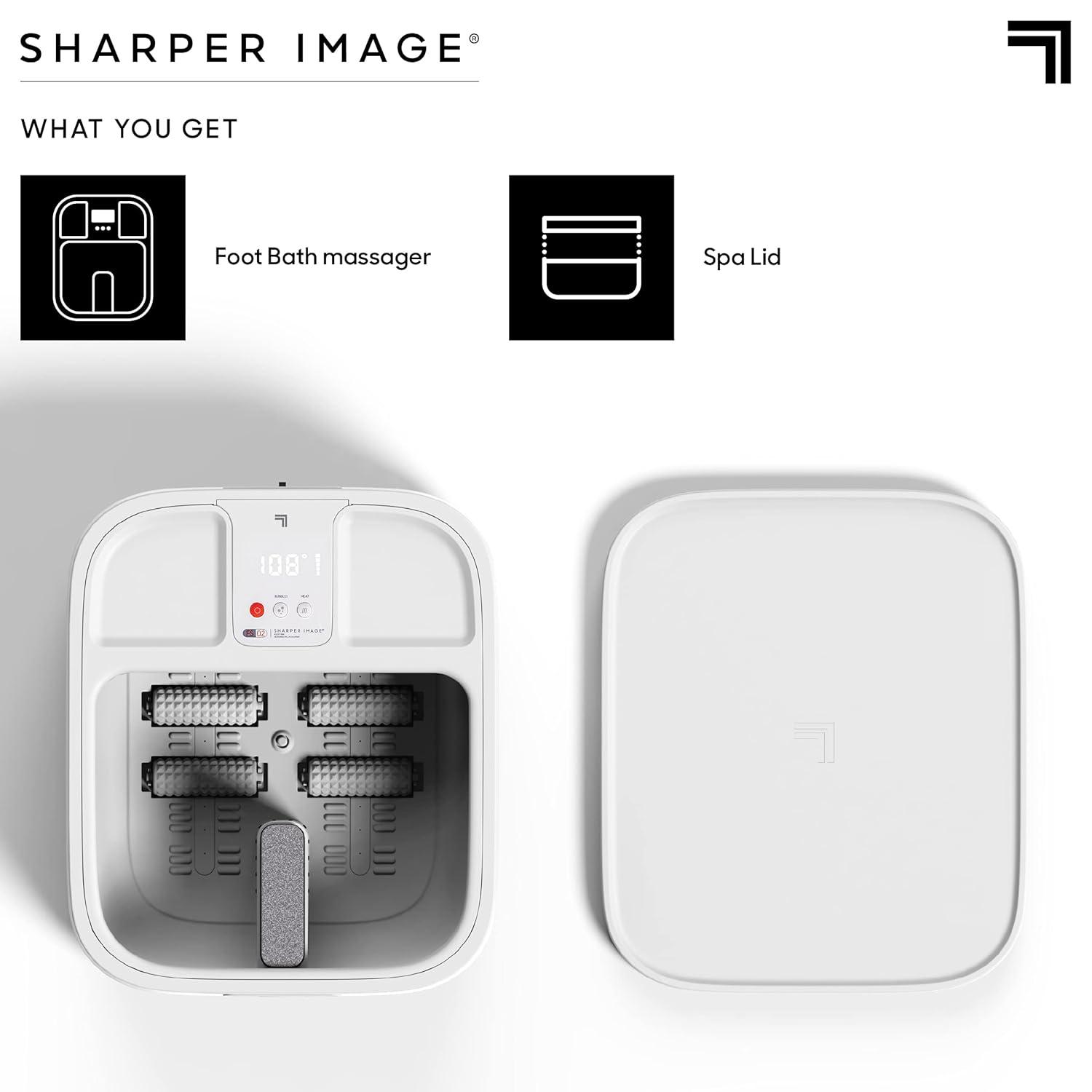image:imageSharper Image Spahaven Heated Foot Bath Bubble Jets Massage Rollers 105F Pumice Stone Callus Remover XL Foot Soaking Tub Feet Scrubber Home Pedicure Foot Spa Womens Relief amp Relaxation GiftWhite