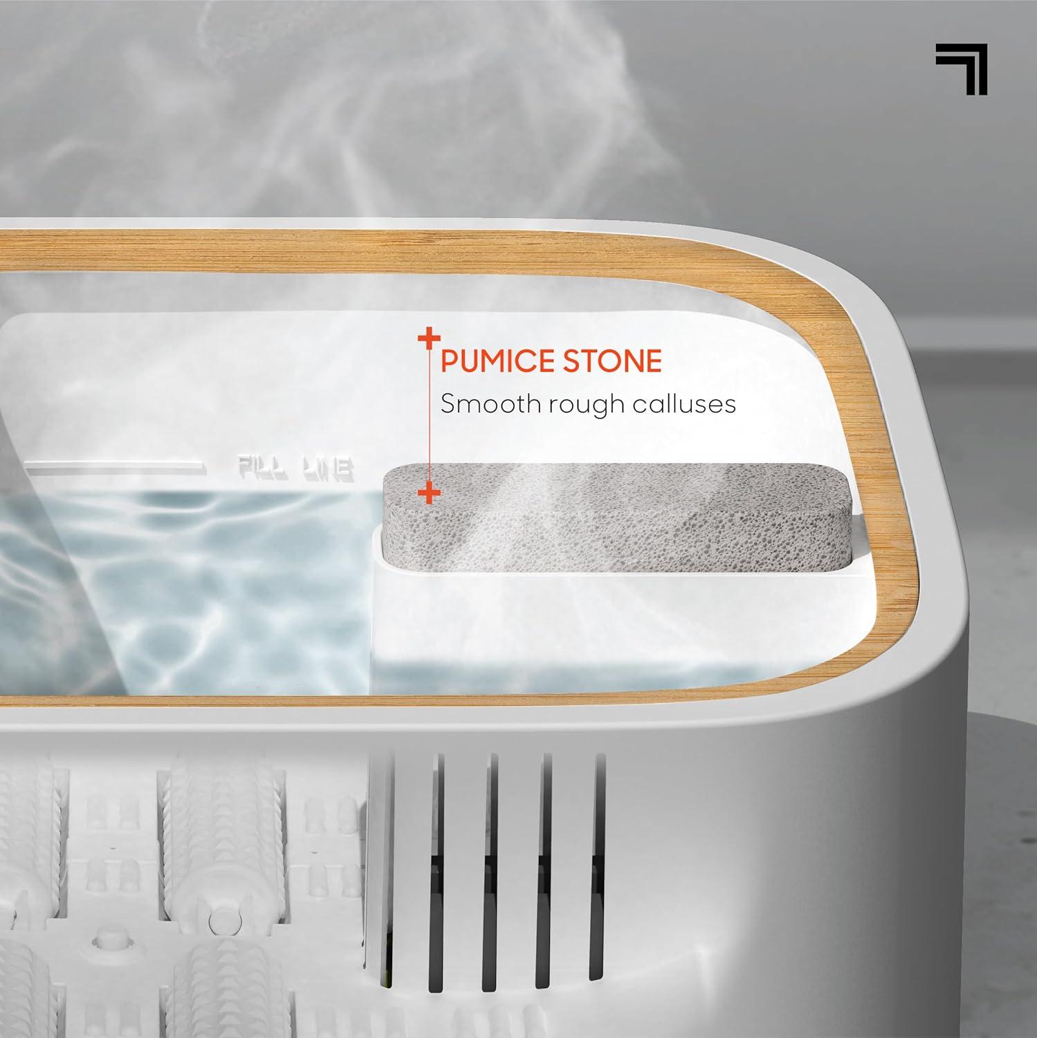 image:imageSharper Image Spahaven Heated Foot Bath Bubble Jets Massage Rollers 105F Pumice Stone Callus Remover XL Foot Soaking Tub Feet Scrubber Home Pedicure Foot Spa Womens Relief amp Relaxation GiftBamboo