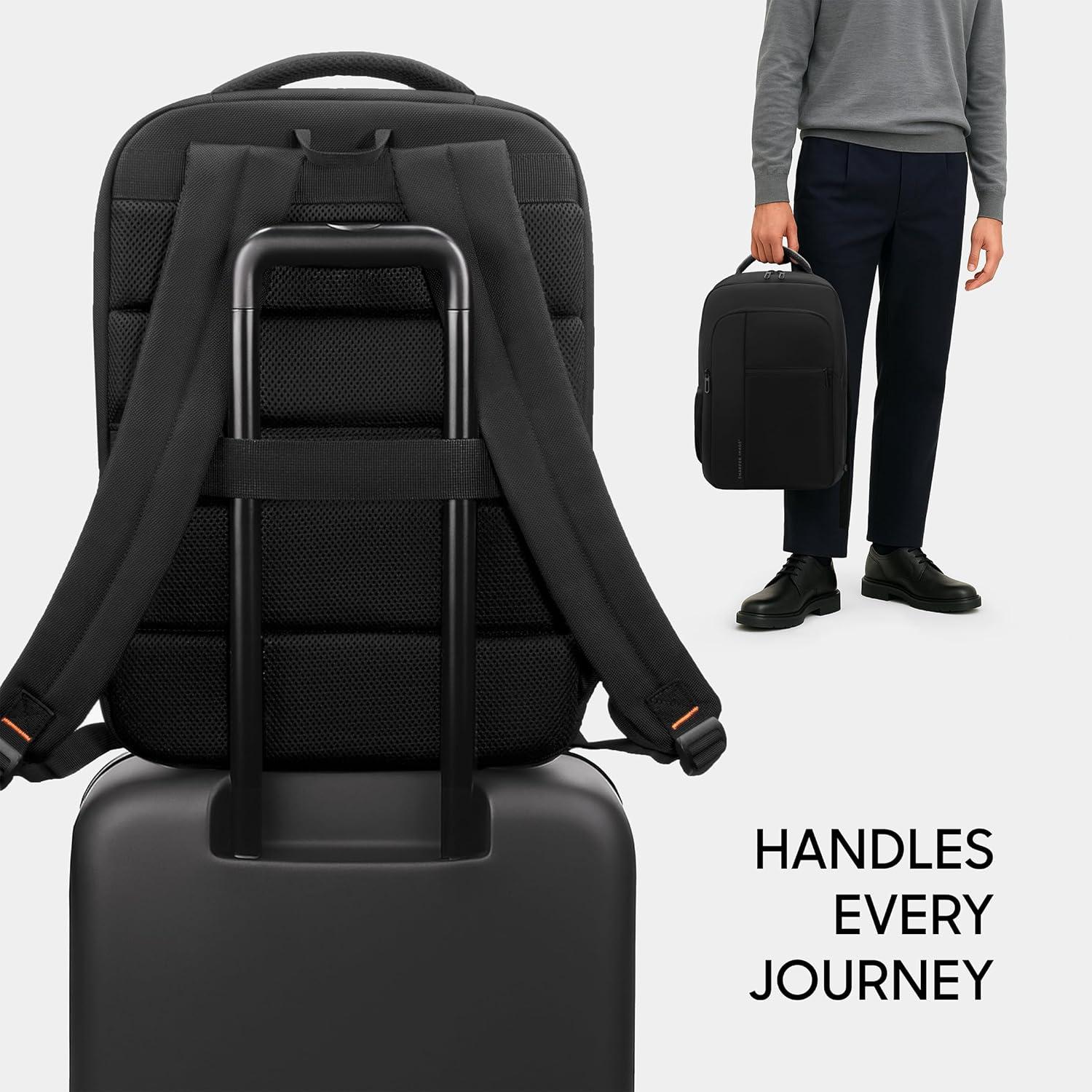 image:imageSharper Image Laptop Backpack for Men and Women 35L Water Resistant Computer Bag for Work Business Travel Heavy Duty College School Backpacks Fits 16 LaptopsNotebook Black Signature Collection