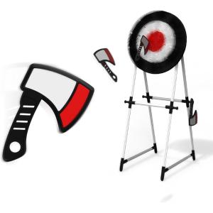 Black Series Axe Throwing Set – Indoor & Outdoor Party Game| Safe Plastic Throwing Axes| Collapsible Target| Backyard Game, Carnival Game, Beach Camping, Tailgating Essential| Fun Sports Activity Gift