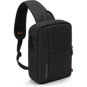 Sharper Image Crossbody Bag, Water Resistant Sling Backpack for Men,Women Daypack Cross Body Shoulder Chest Bag for Travel, Hiking, Outdoor Black (Signature Collection)