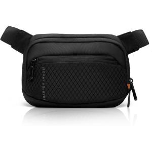 Sharper Image Crossbody Sling Bag for Men or Women Water Resistant Small Cross Body Fanny Pack Chest/Belt Bag with Adjustable Shoulder Strap for Outdoor Travel Hiking,Black (Metro Collection)