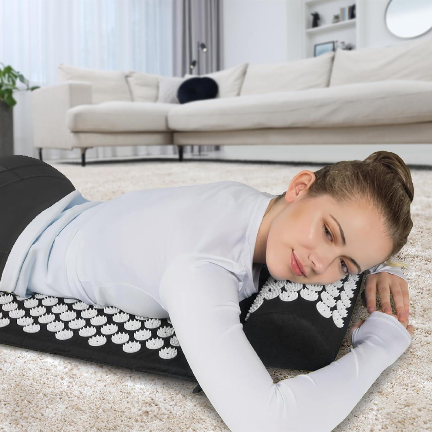 image:imageSharper Image Acupressure Mat amp Pillow Set with Travel Bag for Full Body Muscle Recovery amp Relaxation Stress amp Anxiety Relief Back Neck Shoulder Pain Relief Portable Travel Massage Tool Gift