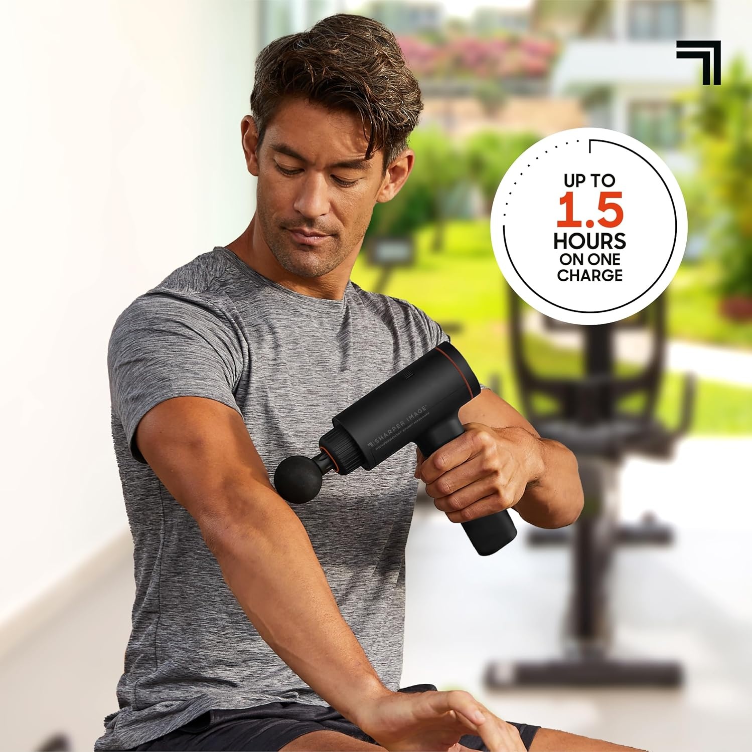 image:imageSharper Image Powerboost Sport Percussion Massager Lightweight Portable Design with Quiet Drive Technology Includes 3 AttachmentsPowerboost Sport