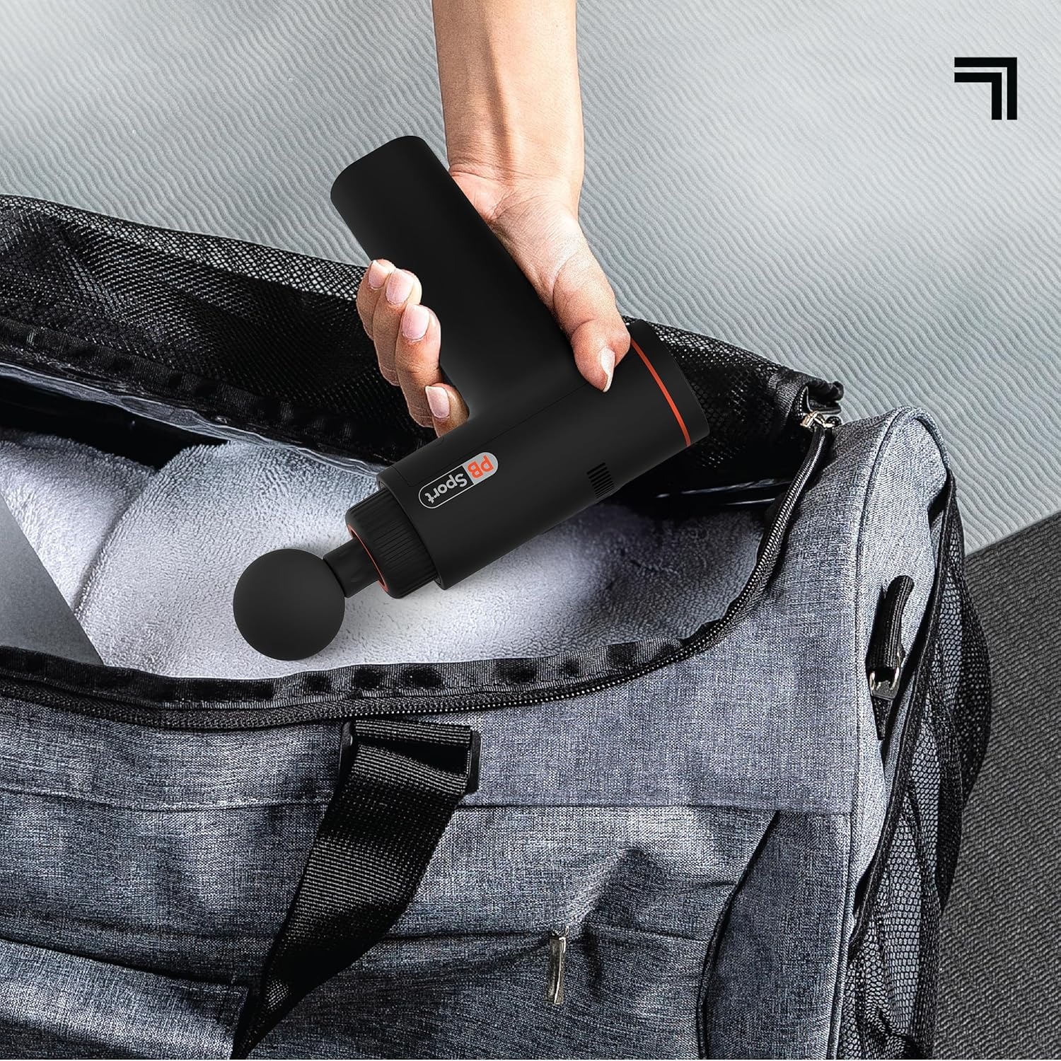 image:imageSharper Image Powerboost Sport Percussion Massager Lightweight Portable Design with Quiet Drive Technology Includes 3 AttachmentsPowerboost Sport